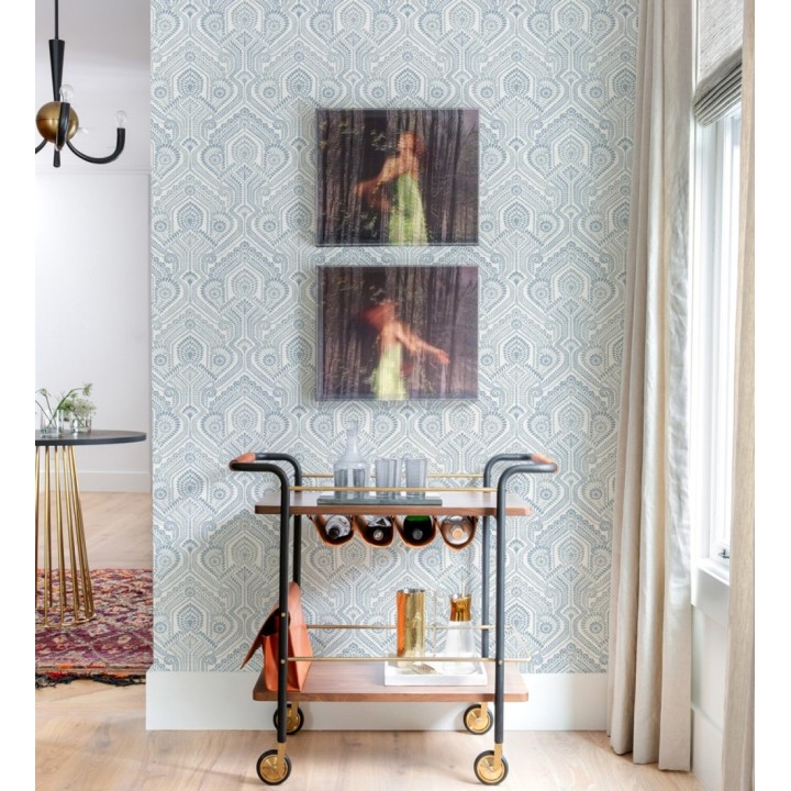 Papel pintado de damascos estilo étnico azul y celeste - Qatari Princess 682417