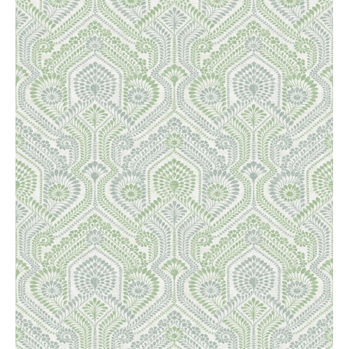Papel pintado damascos estilo étnico verde y gris - Qatari Princess 682420