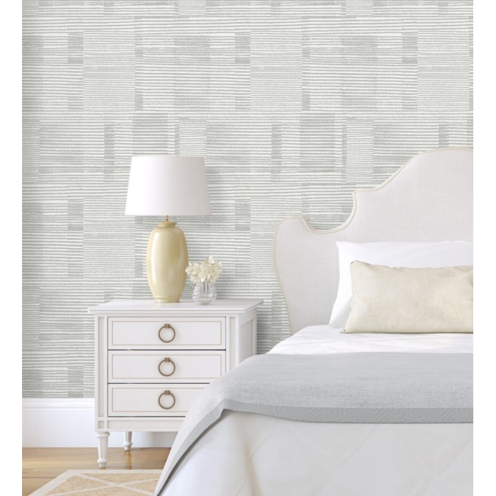 Papel pintado de rayas horizontales desiguales estilo abstracto gris - Blake 682423