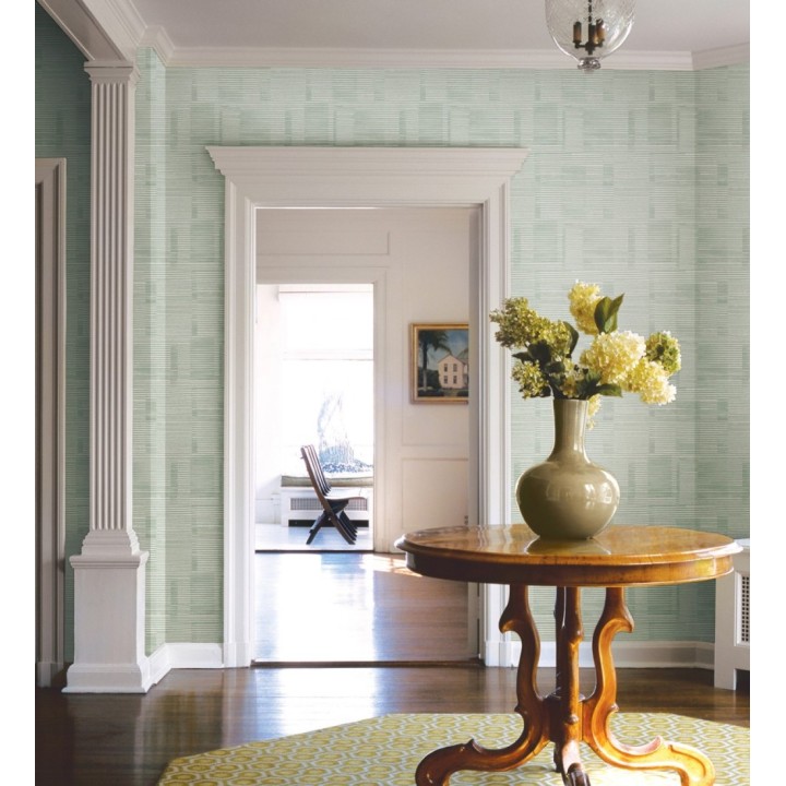 Papel pintado de rayas horizontales desiguales estilo abstracto verde - Blake 682427