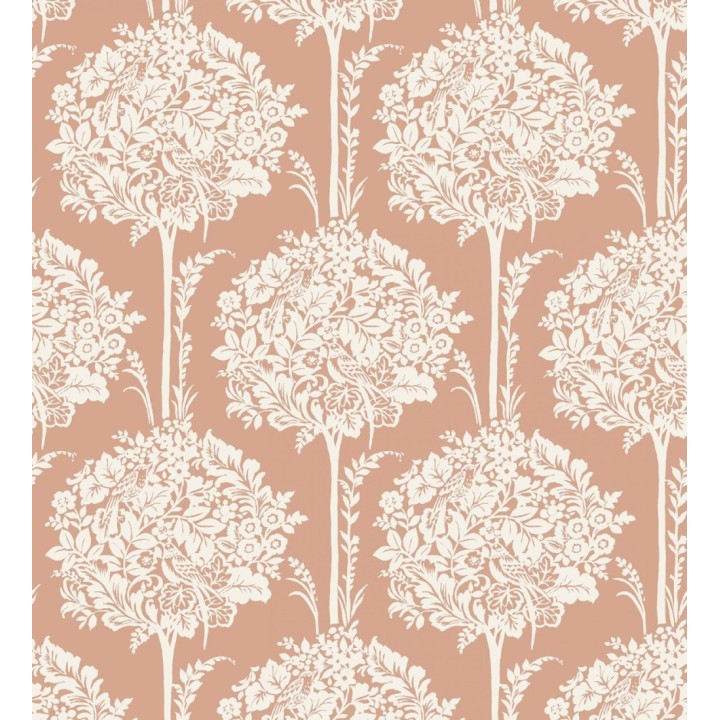 Papel pintado de ramos de flores diseño romántico fondo color terracota suave - Sarah Eden 682430