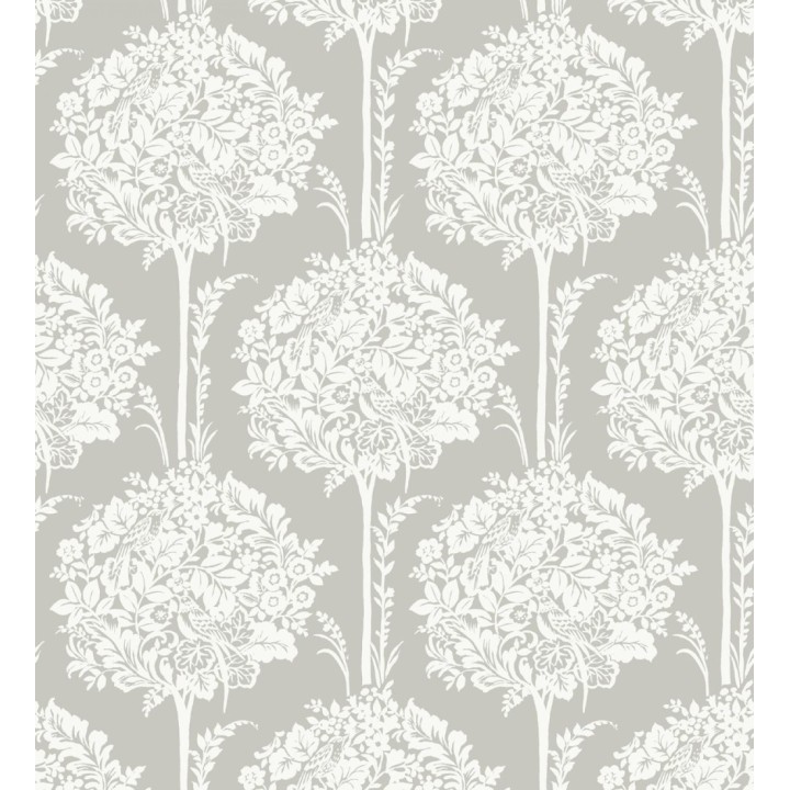 Papel pintado de ramos de flores diseño romántico fondo color gris claro - Sarah Eden 682431