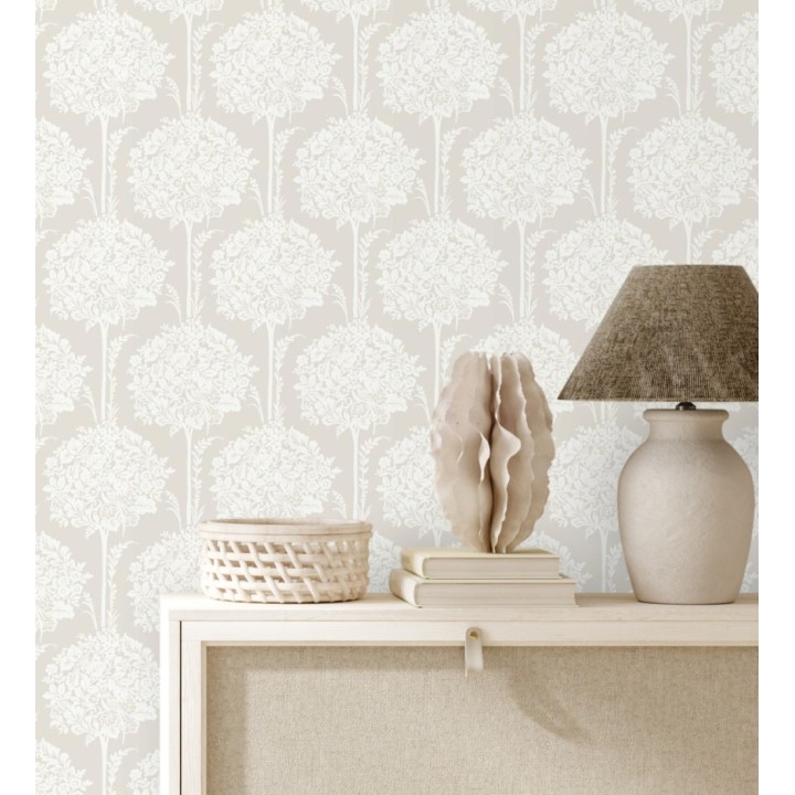 Papel pintado de ramos de flores diseño romántico fondo color blanco roto - Sarah Eden 682432