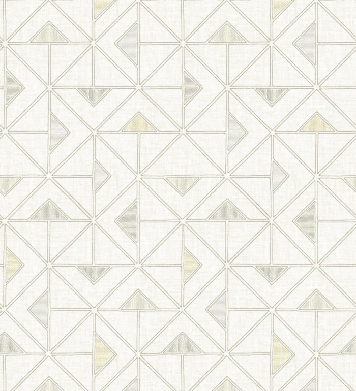 Papel pintado geométrico de tríangulos y diamantes de estilo moderno minimalista color beige - Dexter 682442