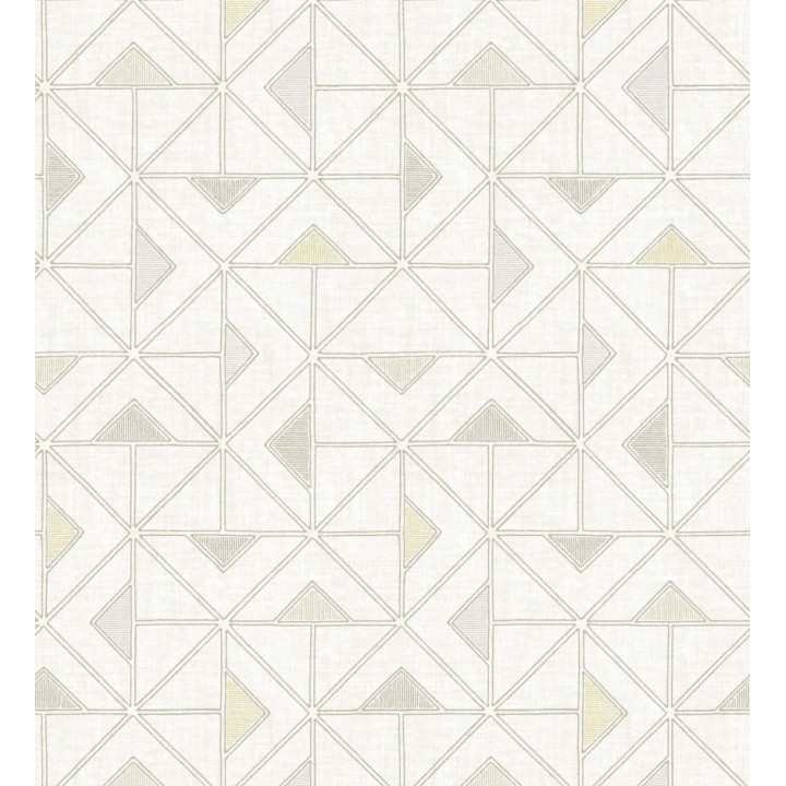 Papel pintado geométrico de tríangulos y diamantes de estilo moderno minimalista color beige - Dexter 682442