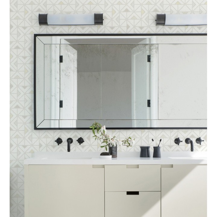 Papel pintado geométrico de tríangulos y diamantes de estilo moderno minimalista color beige - Dexter 682442