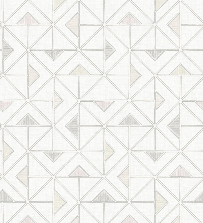 Papel pintado geométrico de triángulos y diamantes de estilo moderno minimalista multicolor y gris - Dexter 682443