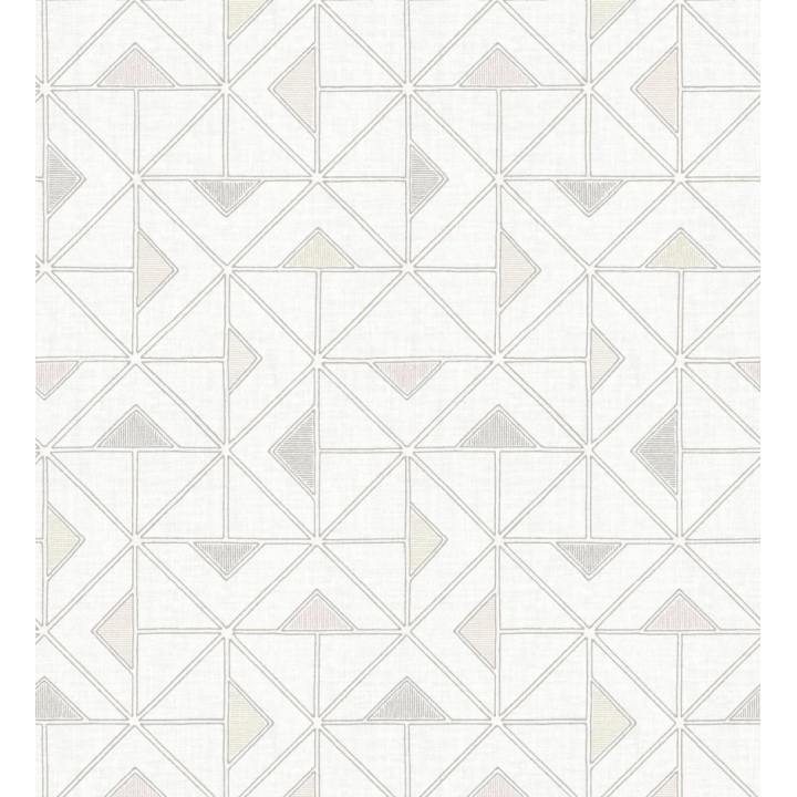 Papel pintado geométrico de triángulos y diamantes de estilo moderno minimalista multicolor y gris - Dexter 682443