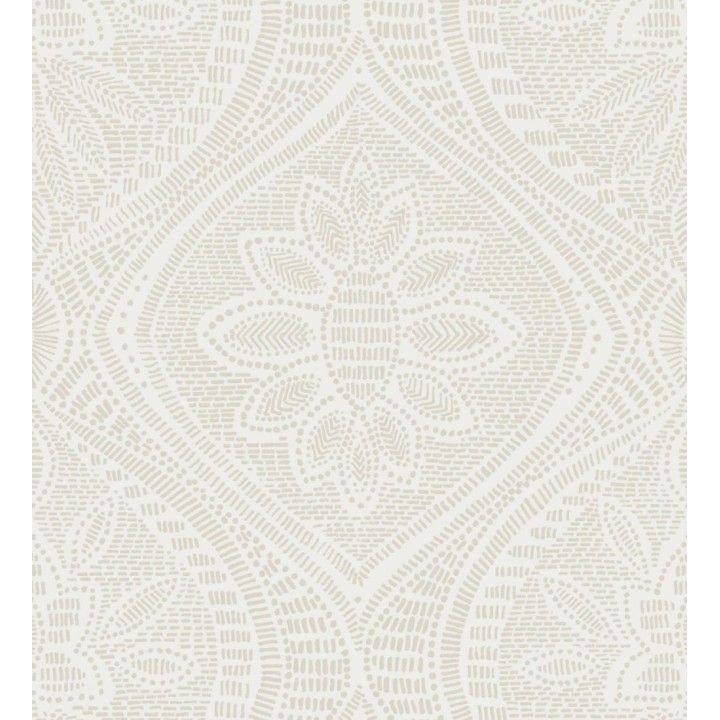 Papel pintado con dibujo de encaje beige de estilo étnico moderno - Ashley 682445