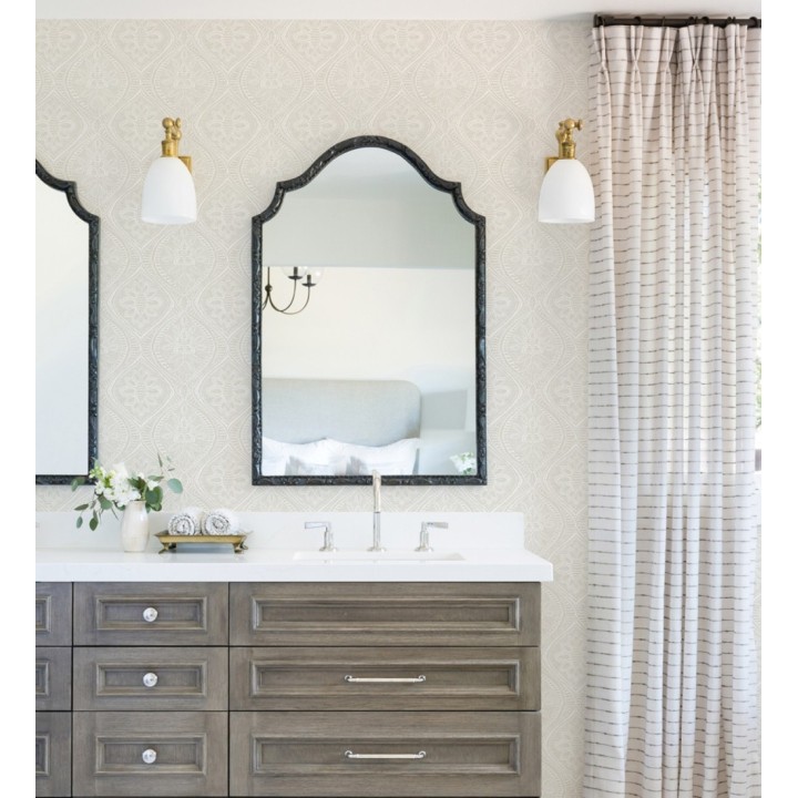 Papel pintado con dibujo de encaje beige de estilo étnico moderno - Ashley 682445