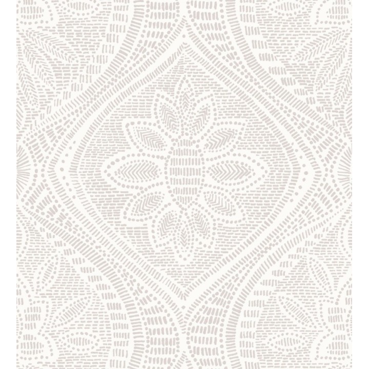 Papel pintado con dibujo de encaje malva claro de estilo étnico moderno - Ashley 682447