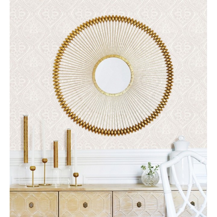 Papel pintado con dibujo de encaje malva claro de estilo étnico moderno - Ashley 682447