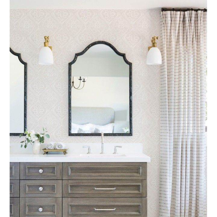 Papel pintado con dibujo de encaje malva claro de estilo étnico moderno - Ashley 682447