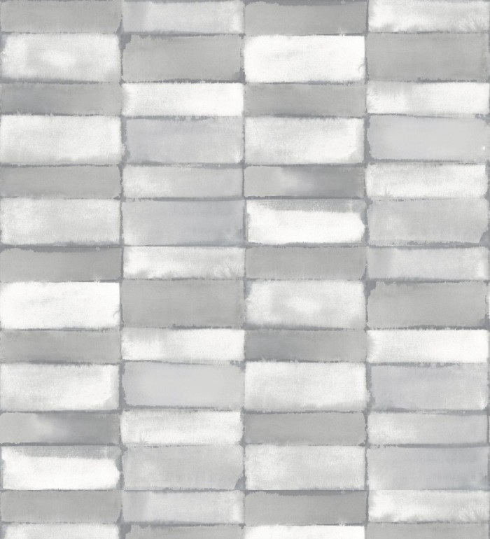 Papel pintado con diseño de baldosas moderno tonos grises - Lamdo 682450