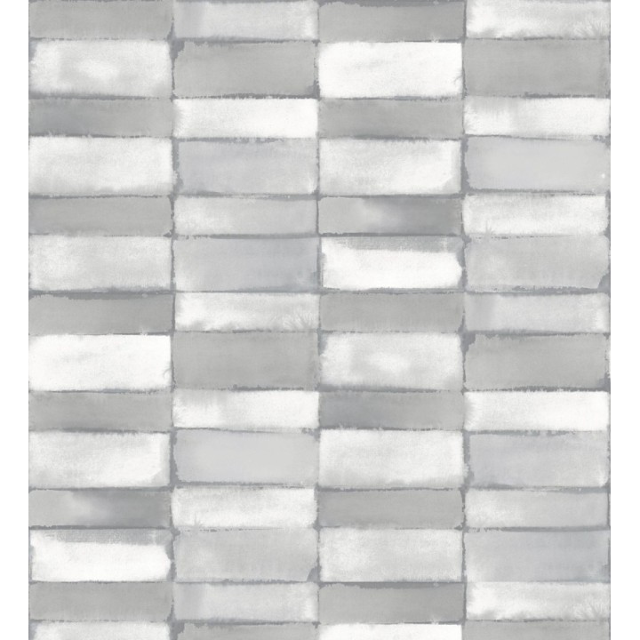 Papel pintado con diseño de baldosas moderno tonos grises - Lamdo 682450