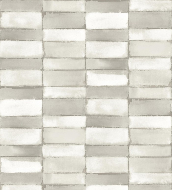 Papel pintado con diseño de baldosas moderno tonos beiges grisaceos - Lamdo 682451