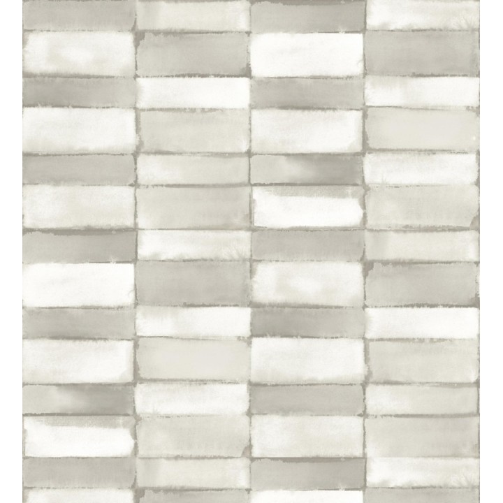 Papel pintado con diseño de baldosas moderno tonos beiges grisaceos - Lamdo 682451