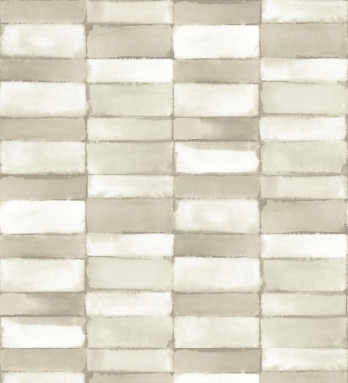 Papel pintado con diseño de baldosas moderno color tonos beiges - Lamdo 682452