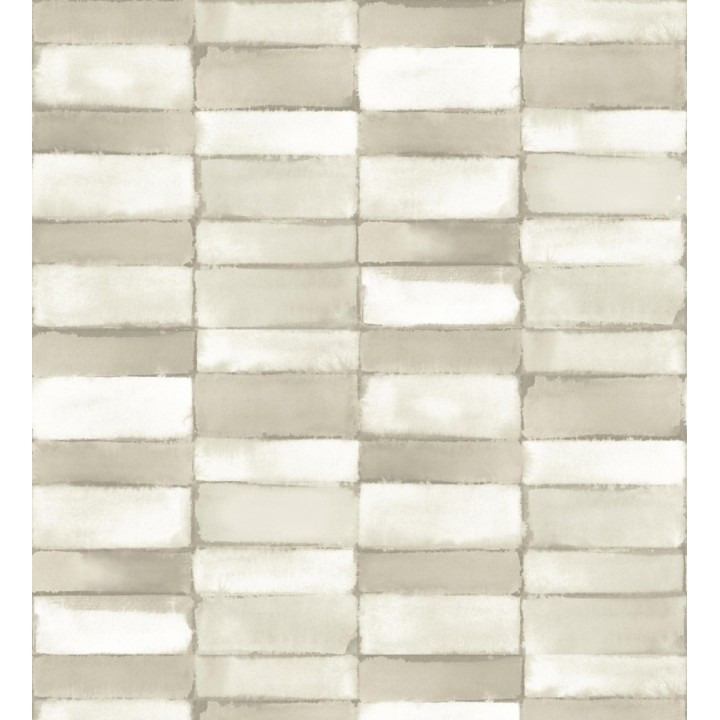 Papel pintado con diseño de baldosas moderno color tonos beiges - Lamdo 682452