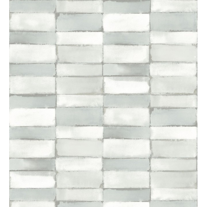 Papel pintado con diseño de baldosas moderno tonos verdes - Lamdo 682453