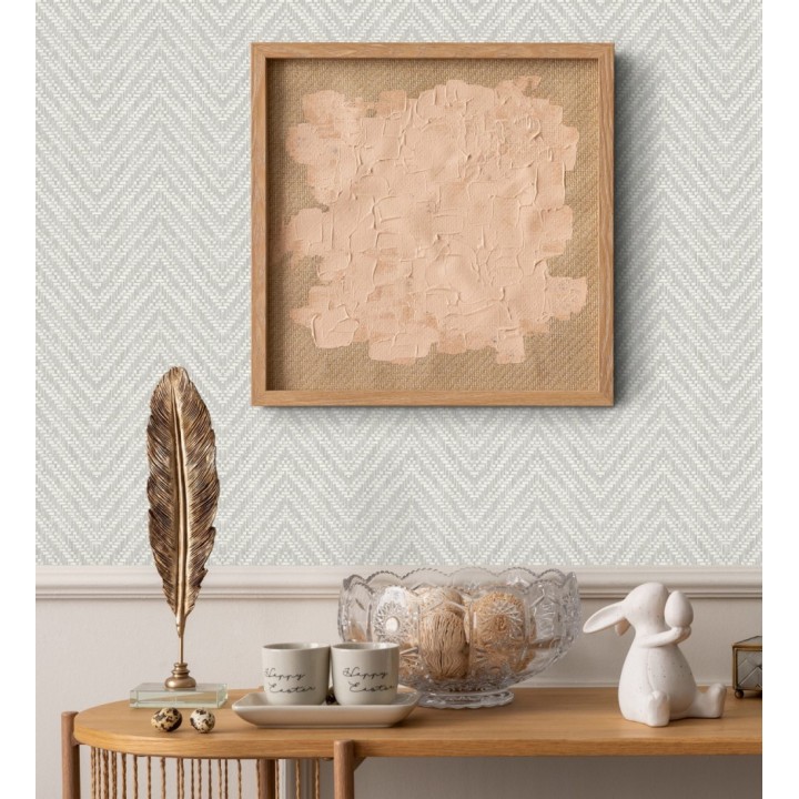 Papel pintado de espigas efecto fibra vegetal tonos gris claro - Mumbai Wide 682458