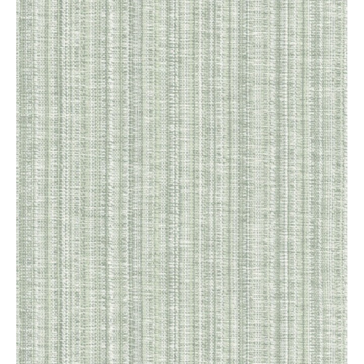 Papel pintado imitación tela jacquard de rayas verde - Leeds 682461