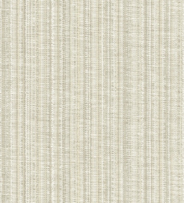 Papel pintado imitación tela jacquard de rayas beige tostado - Leeds 682464