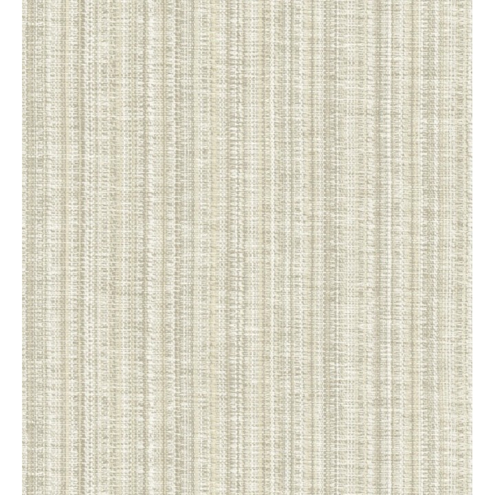 Papel pintado imitación tela jacquard de rayas beige tostado - Leeds 682464