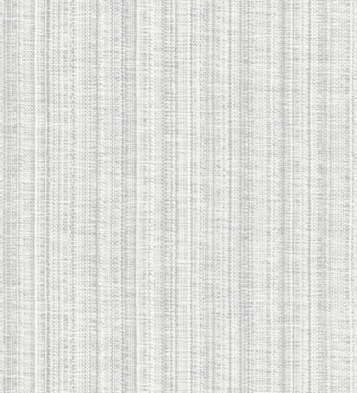 Papel pintado imitación tela jacquard de rayas blanca - Leeds 682466