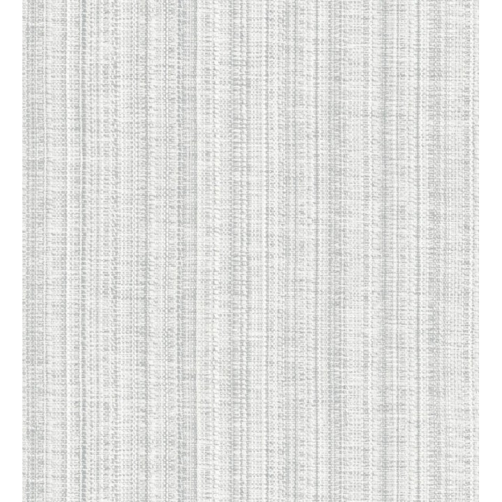 Papel pintado imitación tela jacquard de rayas blanca - Leeds 682466