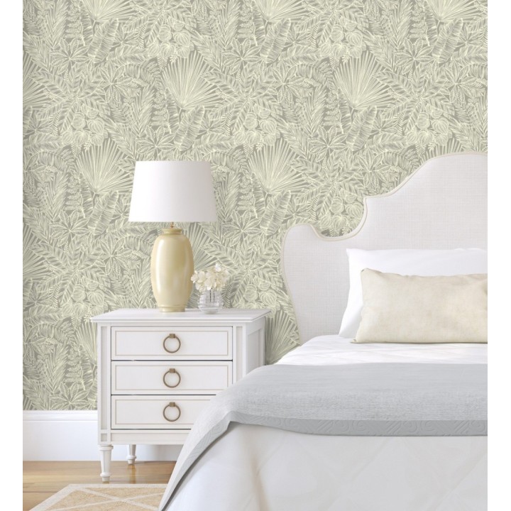 Papel pintado de selva tropical con hojas fondo marrón - Jacaranda 682471