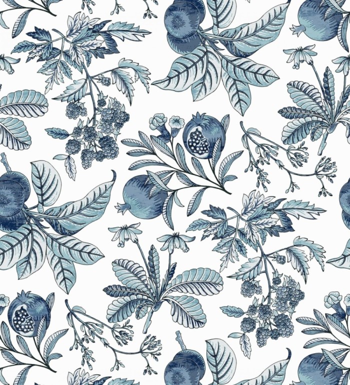 Papel pintado de granadas tonos azules - Reika 682482