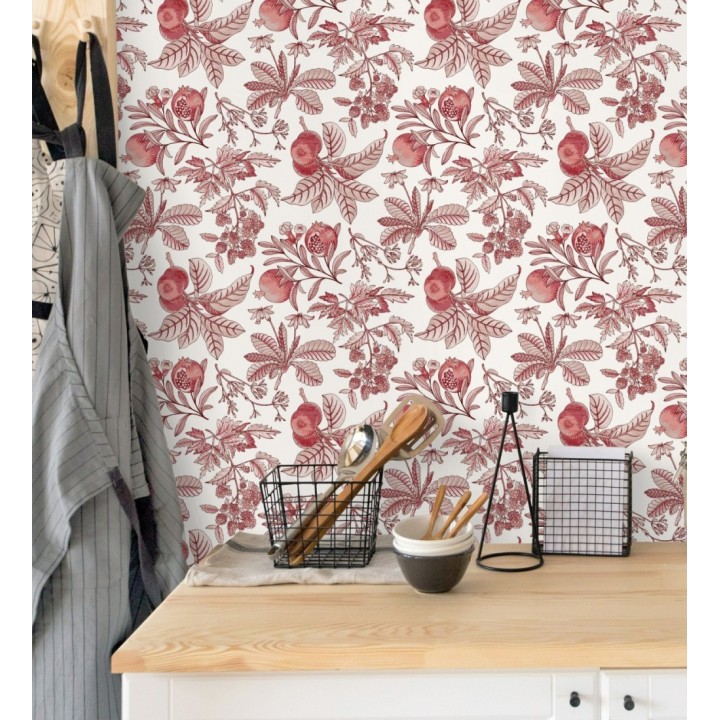 Papel pintado de granadas tonos rojos - Reika 682483