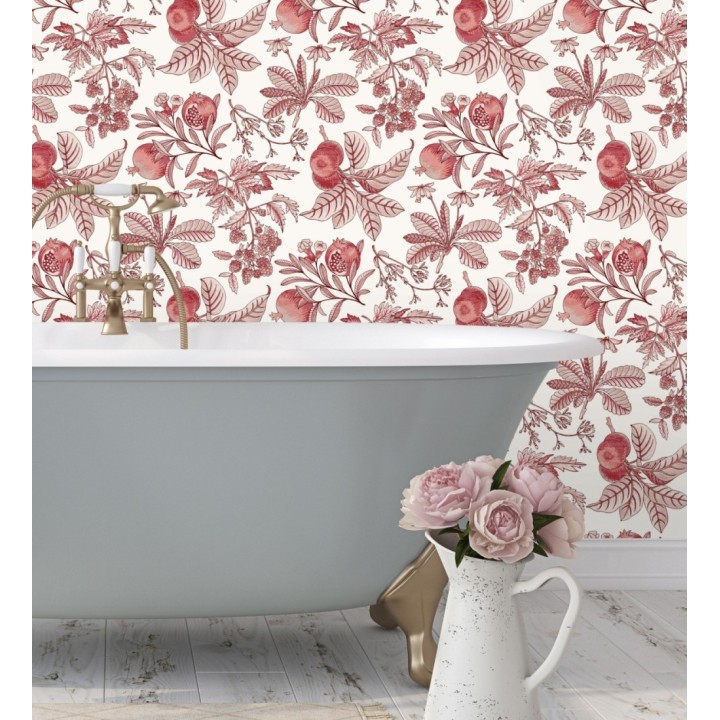 Papel pintado de granadas tonos rojos - Reika 682483