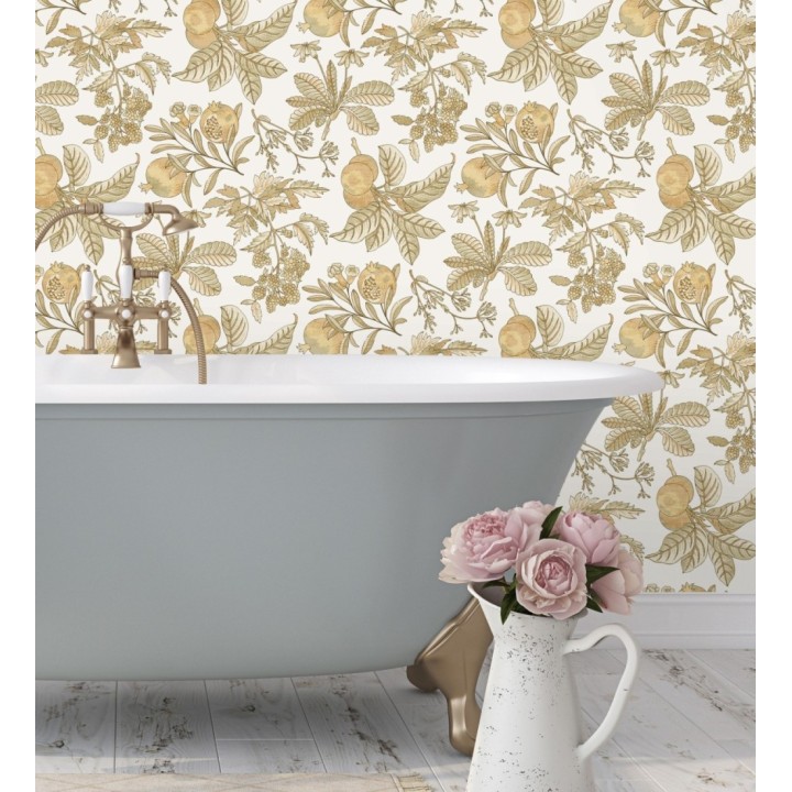 Papel pintado de granadas tonos ocres - Reika 682484