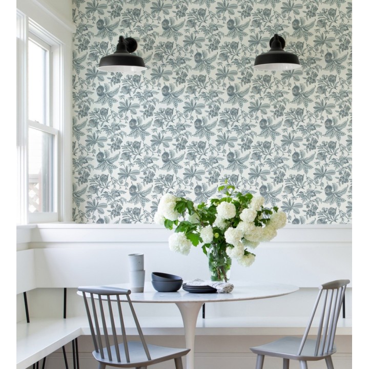 Papel pintado de granadas tonos grises azulados - Reika 682485