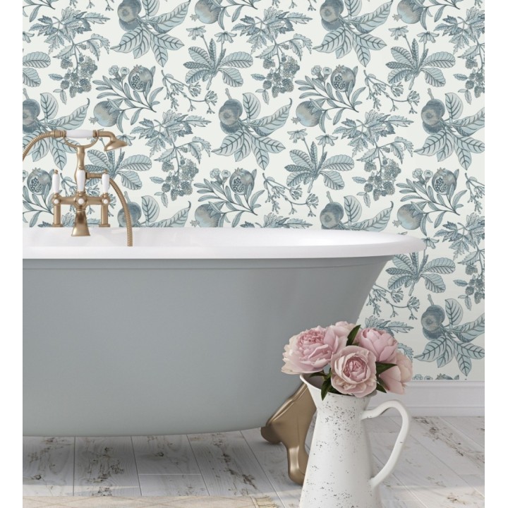 Papel pintado de granadas tonos grises azulados - Reika 682485