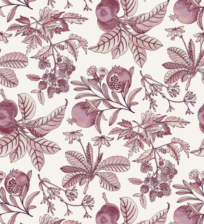 Papel pintado de granadas tonos rojo purpúreo - Reika 682486