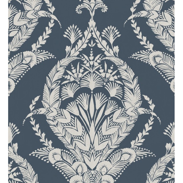 Papel pintado ornamental estilo inglés color azul oscuro - Aruna 682488