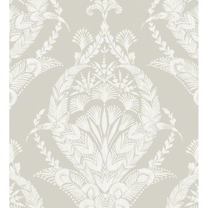 Papel pintado ornamental estilo inglés color gris claro - Aruna 682489
