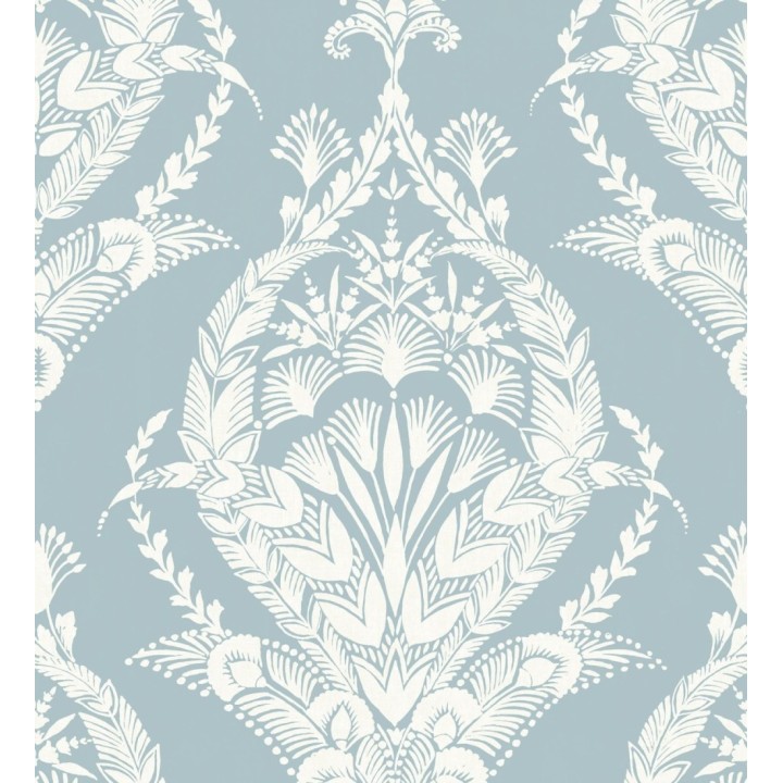 Papel pintado ornamental estilo inglés color azul claro - Aruna 682490