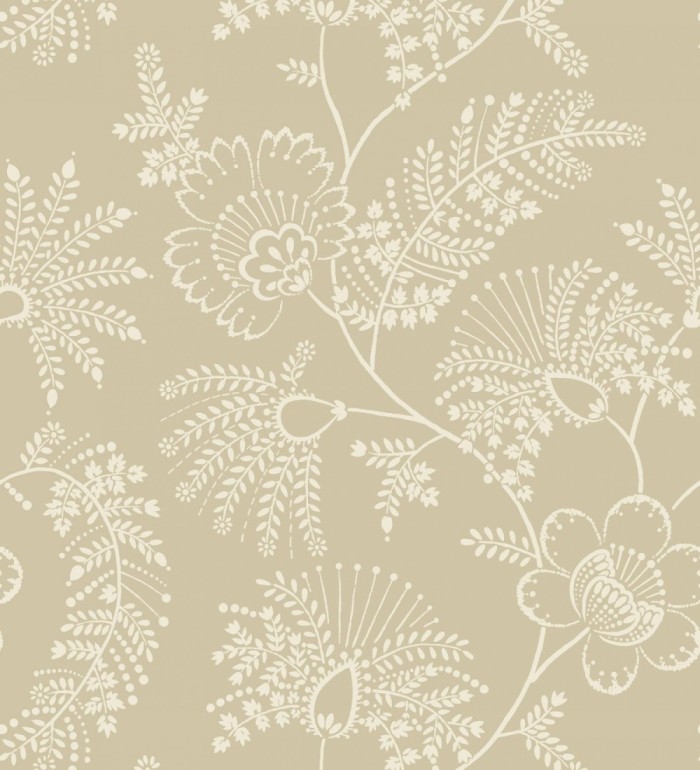 Papel pintado de flores estilo étnico fondo beige - Mirelle 682496