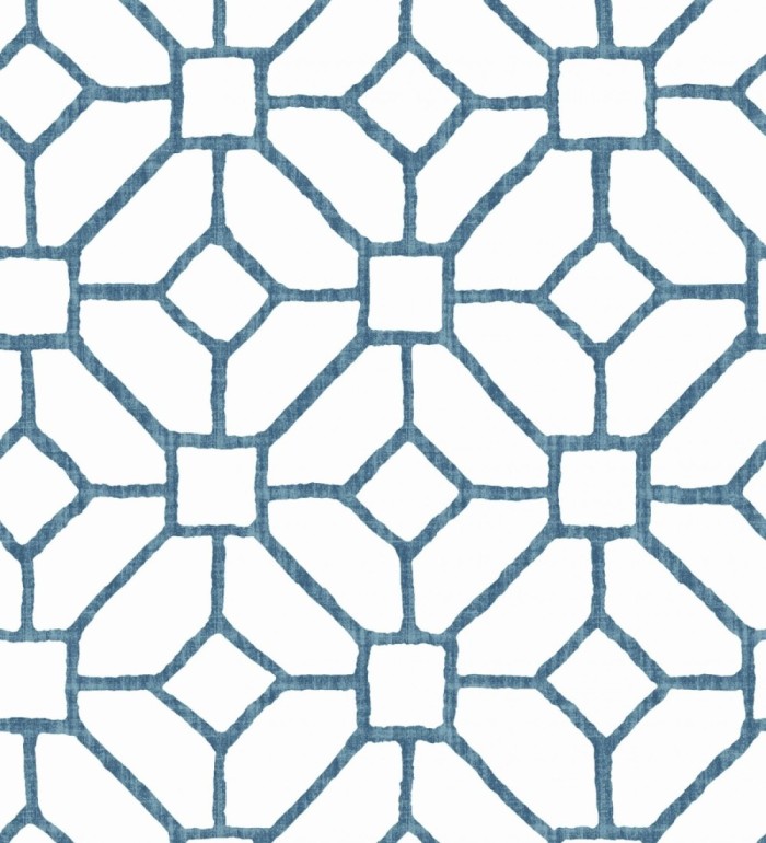 Papel pintado de celosía azul estilo boho - Mosset 682499