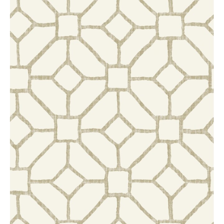 Papel pintado de celosía beige tostado estilo boho - Mosset 682500
