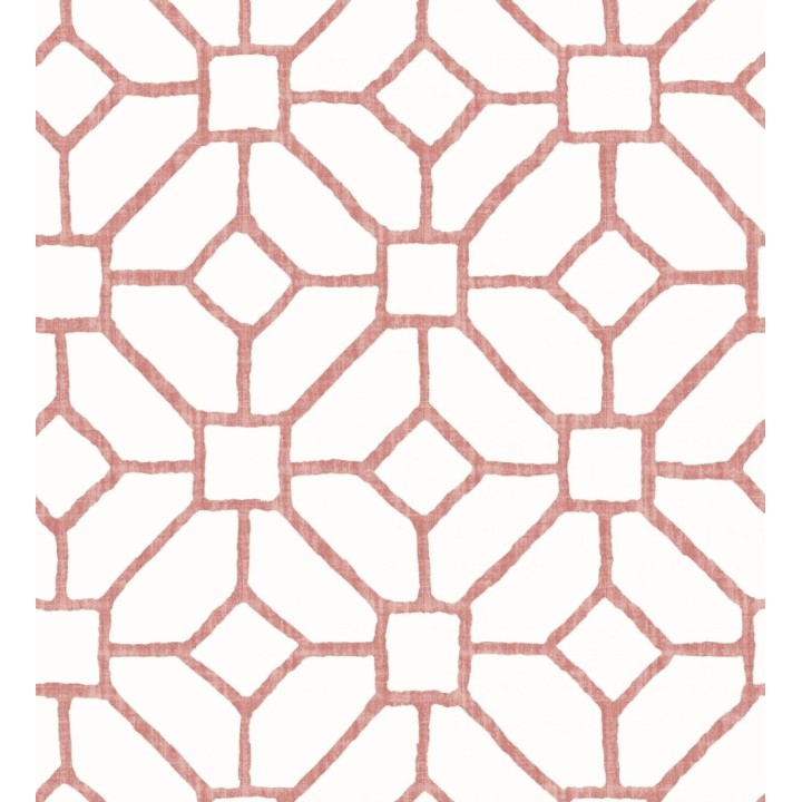 Papel pintado de celosía roja estilo boho - Mosset 682501