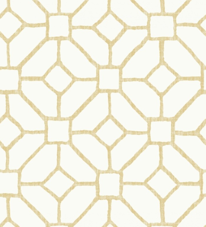 Papel pintado de celosía ocre estilo boho - Mosset 682502