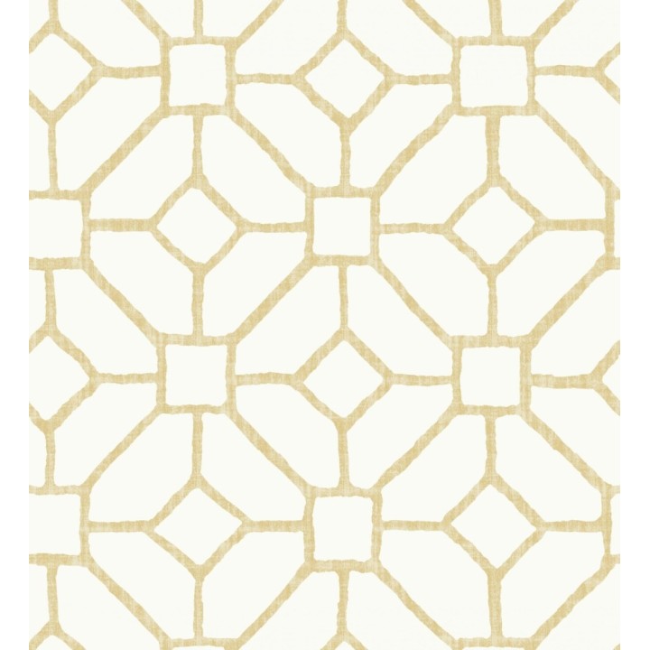 Papel pintado de celosía ocre estilo boho - Mosset 682502