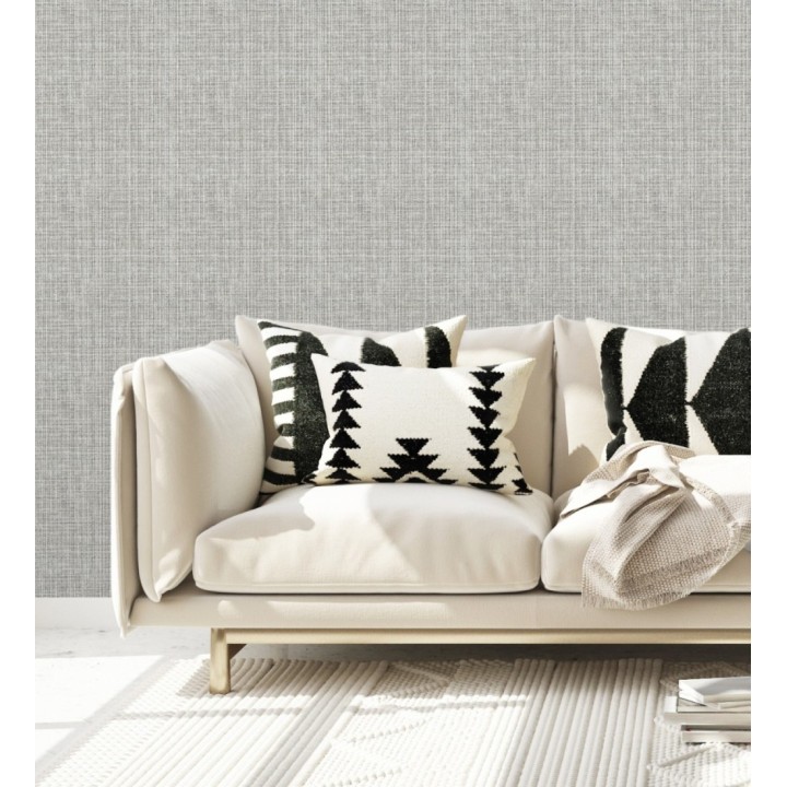 Papel pintado tejido de lino color tonos grises cálido con textura - London Textile 682505