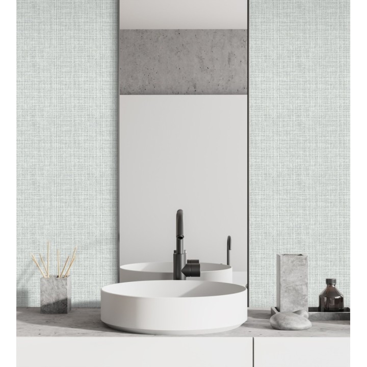 Papel pintado tejido de lino tonos grises y blancos con textura - London Textile 682507