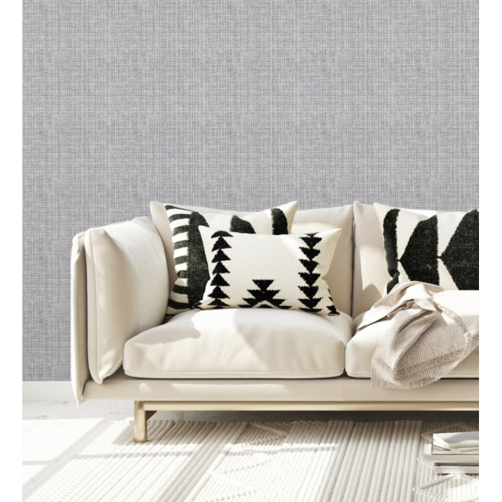 Papel pintado tejido de lino tonos grises y visón con textura - London Textile 682508